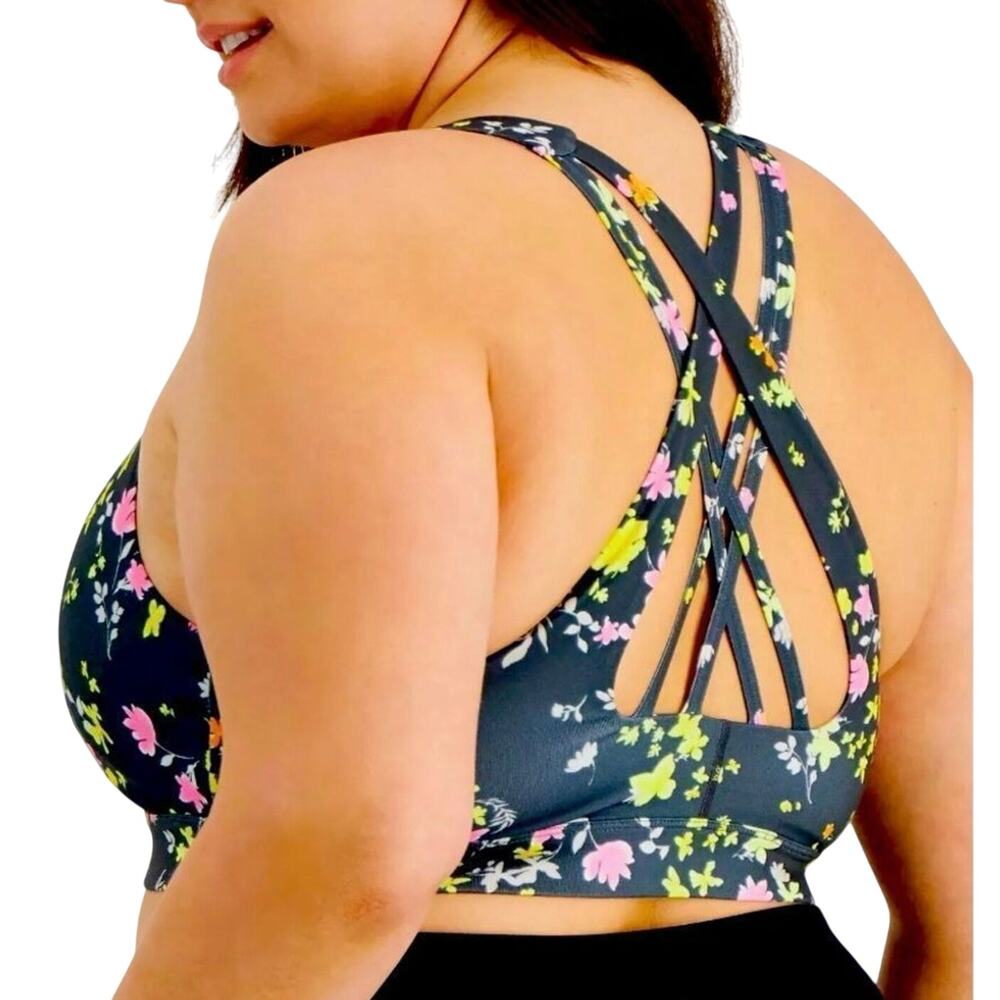 Ideology Low Impact Sports Bra in Pansy Poppyseed #9190 Size XL New with Tag